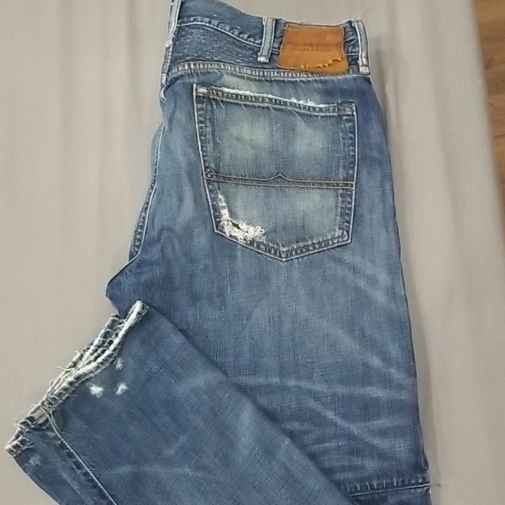 Denim and Supply distressed slim moto jeans